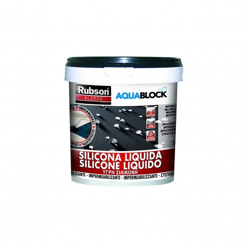 Silicona líquida Rubson Aquablock negro 1 kg